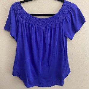 Express Blue Off-Shoulder Top